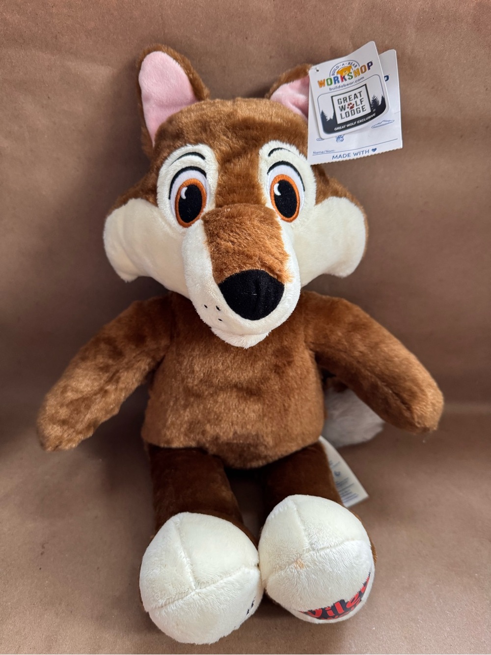 NWT Build-A-Bear Great Wolf Lodge Wiley Wolf Stuffy. 16”